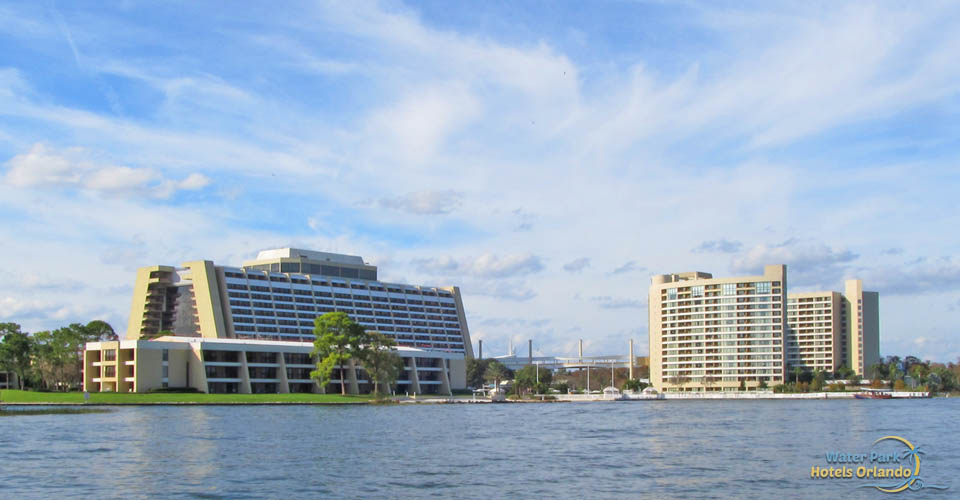 Disney Contemporary Resort view from the Bay Lake on a boat 960