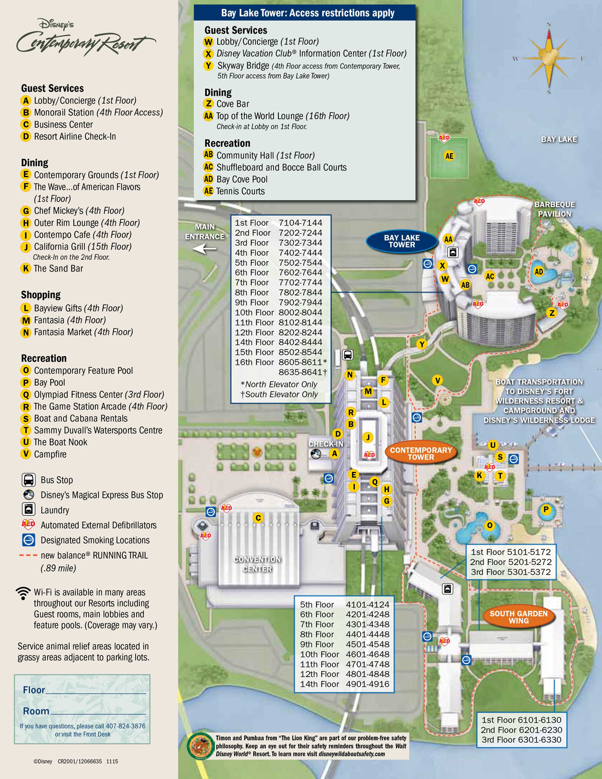 Disney Contemporary Resort Map