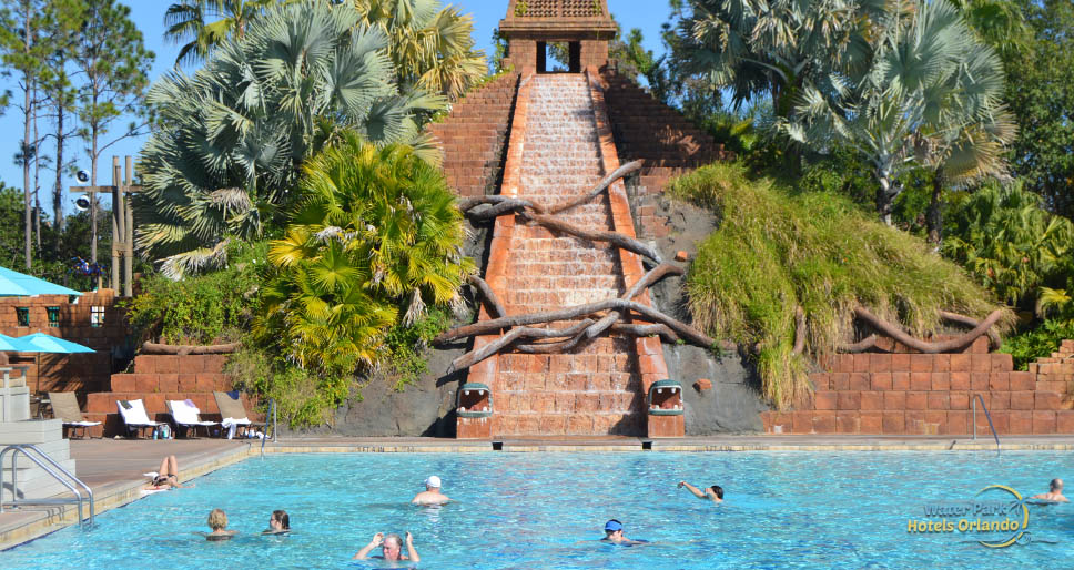 View of the Temple at the Water Park Disney World Coronado Springs Resort