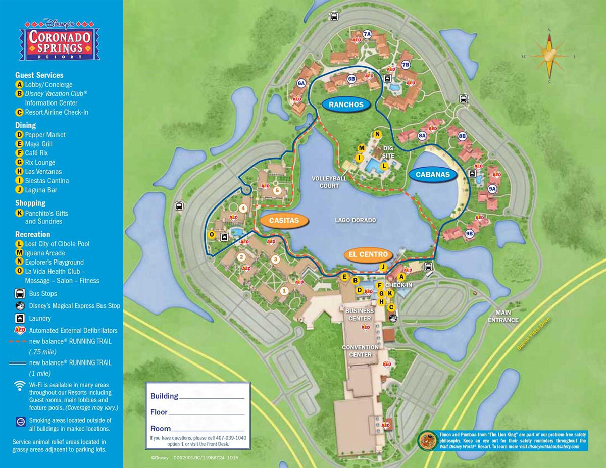 Disney Coronado Springs Resort Map 2017