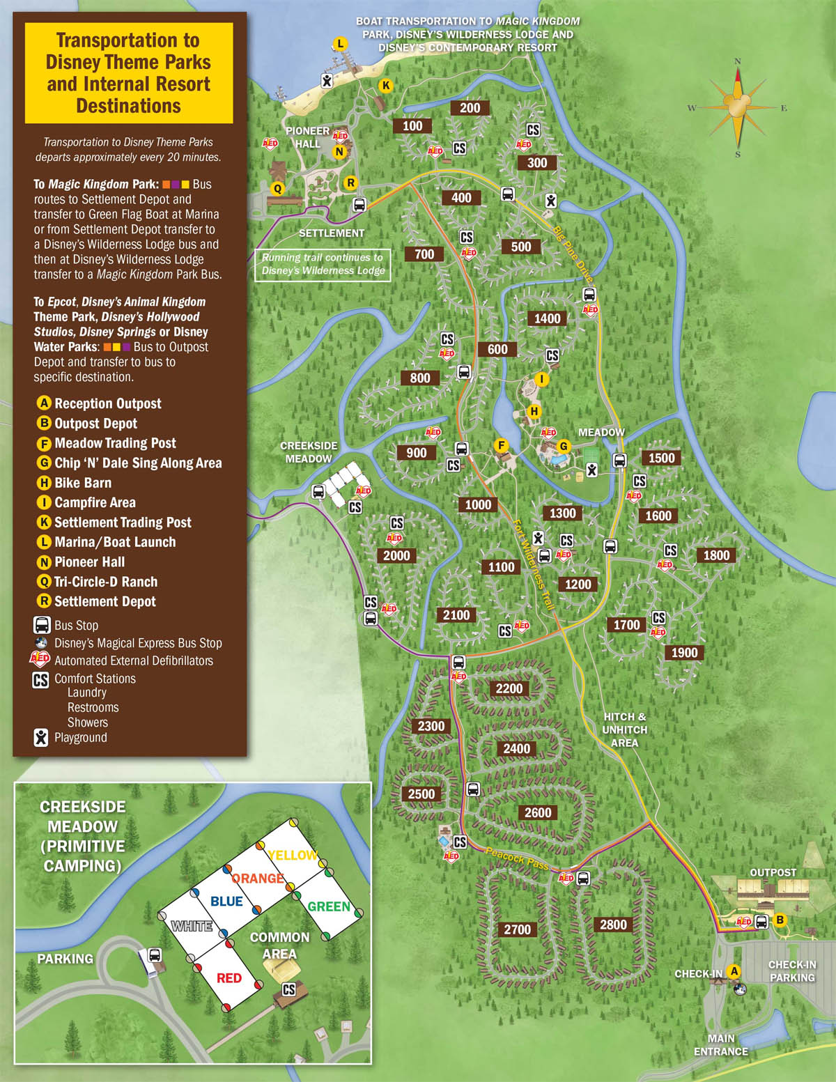 Disney Fort Wilderness Resort Tranportation Map