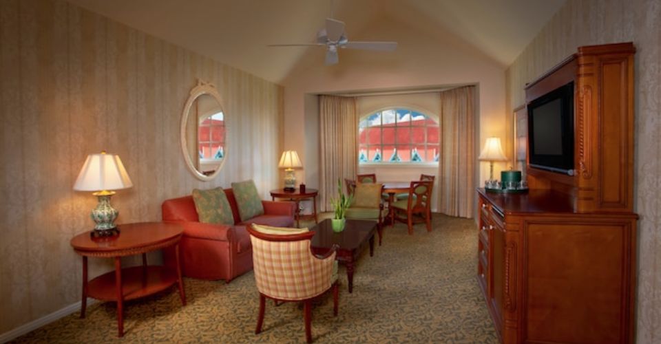 Two Bedroom Suite full living room view at the Disney Grand Floridian Resort 960