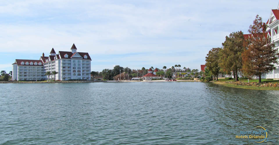 Beach and Accommodations from the Seven Seas Lagoon aboard the water taxi at the Disney Grand Floridian 960