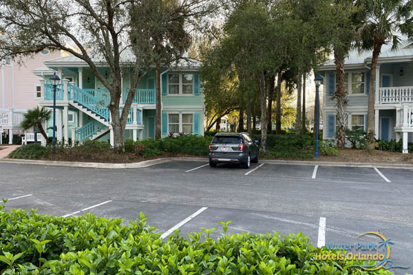 Parking spaces in front of the Villas at the Disney Old Key West Resort 600