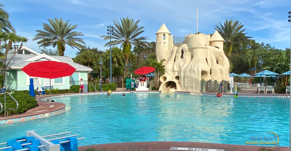 Sandcastle Pool with Water Slide at Disney Old Key West Resort 960