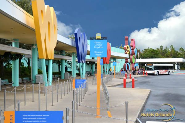 Shuttle Bus Stop in front of Classic Hall Disney Pop Century Resort 600