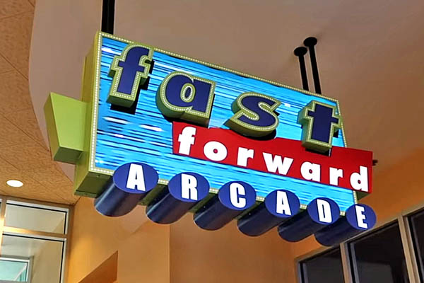 Fast Forward Arcade Sign Pop Century Hotel Orlando 600