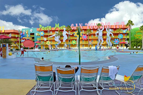 Hippy Dippy Pool from lounge Chairs at the Disney Pop Century Resort 600