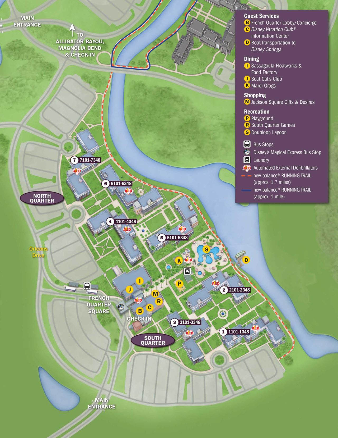 Disney World Port Orleans Fench Quarter Resort Map 1200