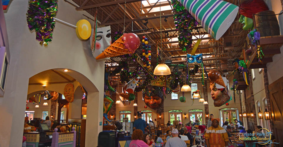 Colorful display of art at the Sassagoula Floatworks in Disney's Port Orleans French Quarter 960