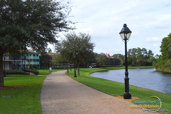 Walking path along the Sassagoula River at the Disney Port Orleans French Quarter Resort