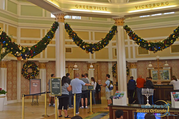 lobby and check-in at the Disney Port Orleans Riverside Resort
