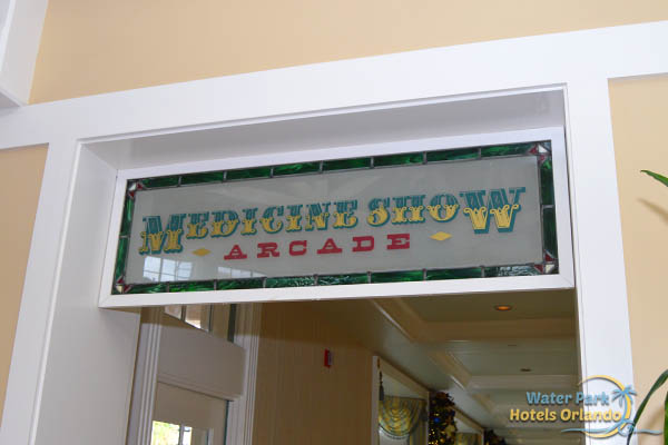 Medicine Show Arcade sign at the Disney Port Orleans Riverside Resort
