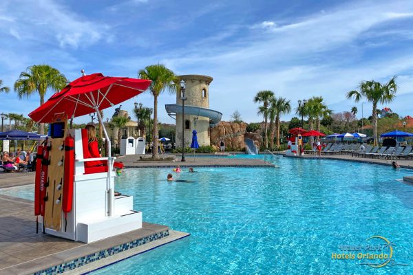 Overview of the Family Pool with Lifeguard Stand at the Disney Riviera Resort 1000