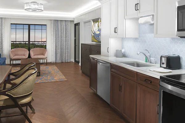 Disney Riviera Resort Villa Kitchen to Living Space 600