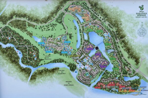 Map of the Disney Saratoga Springs Resort from the Walkway 1000