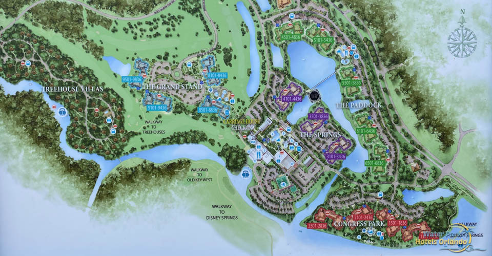 Map of the Disney Saratoga Springs Resort from the Walkway 960