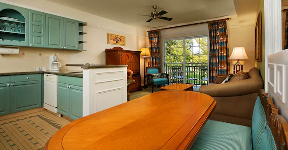 Living Space in a One Bedroom Villa at the Disney Saratoga Springs DVC Resort 960