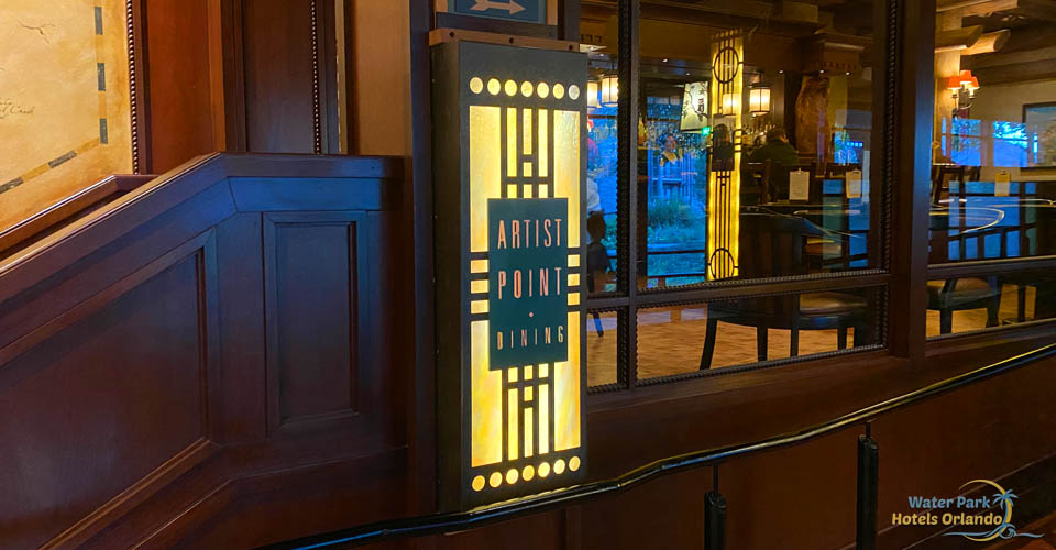 Artist Point Sign and entrance at the Disney Wilderness Lodge Resort 600