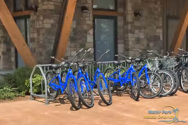 Bike rental area at Reunion Station Marina Disney Fort Wildernes Resort 600