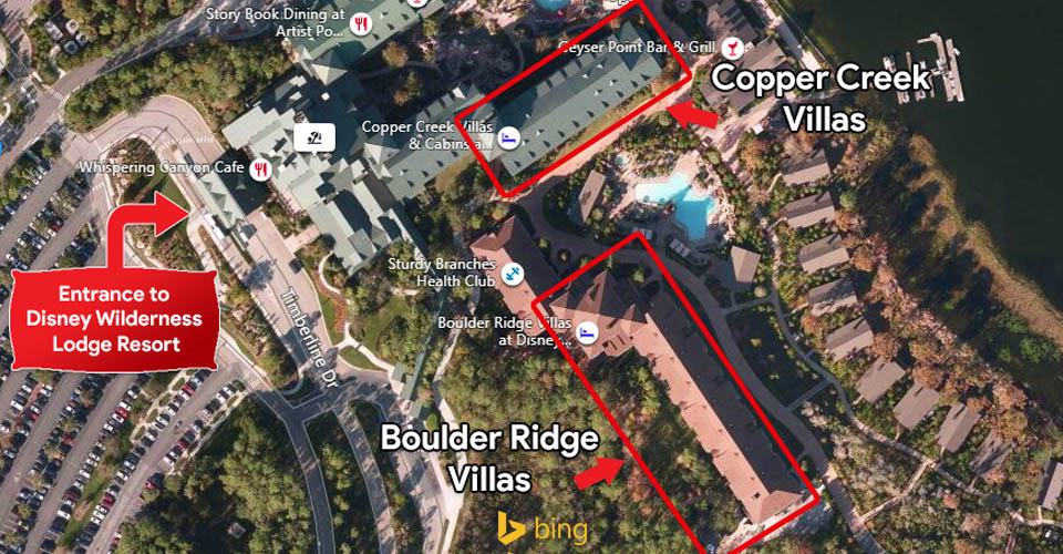 What is the difference between Copper Creek and Boulder Ridge Villas?