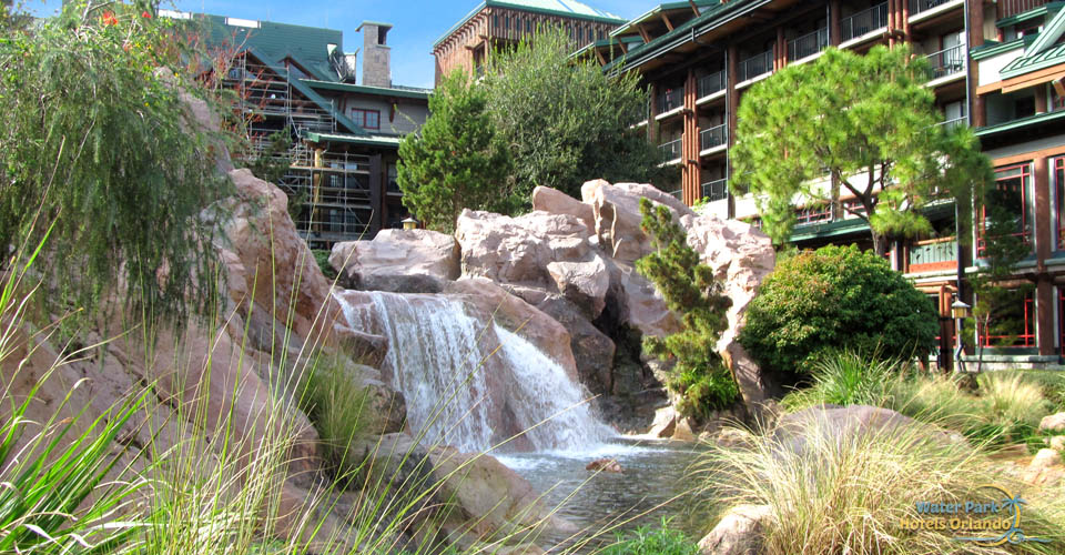 Copper Creek Springs water fall at the Disney Wilderness Lodge Resort 960