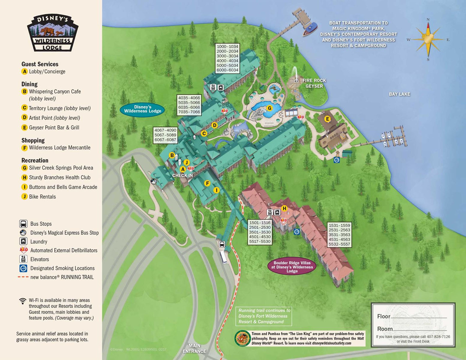 Disney Wilderness Lodge Map Directions & Onsite Resort Map
