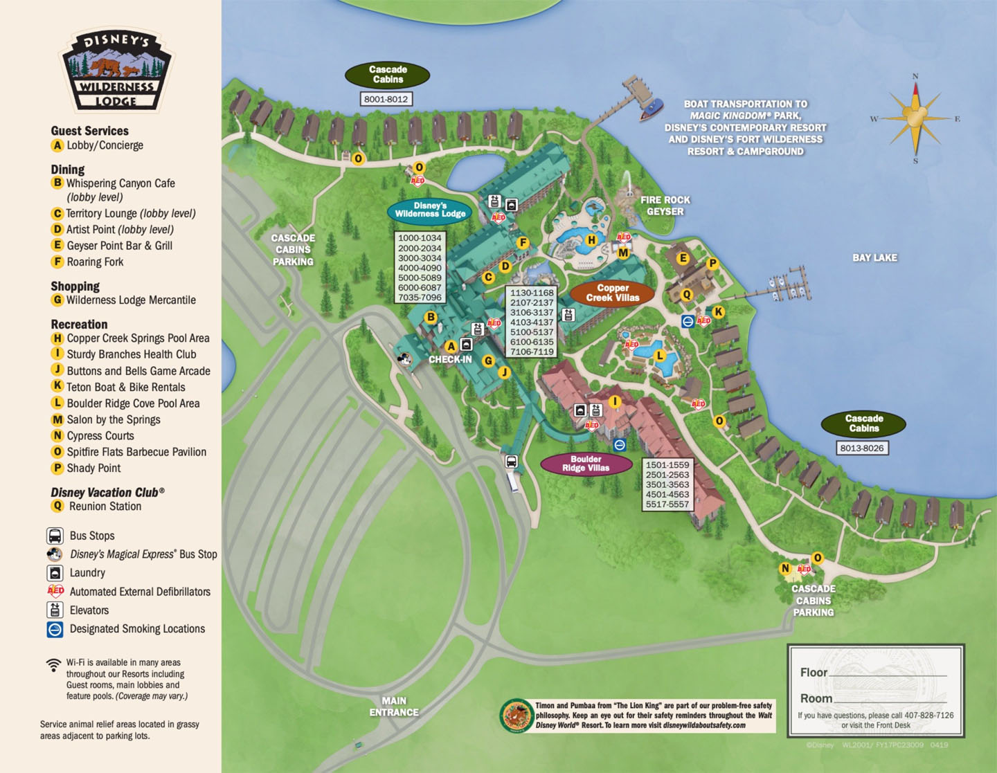Disney World Wilderness Lodge Resort Map