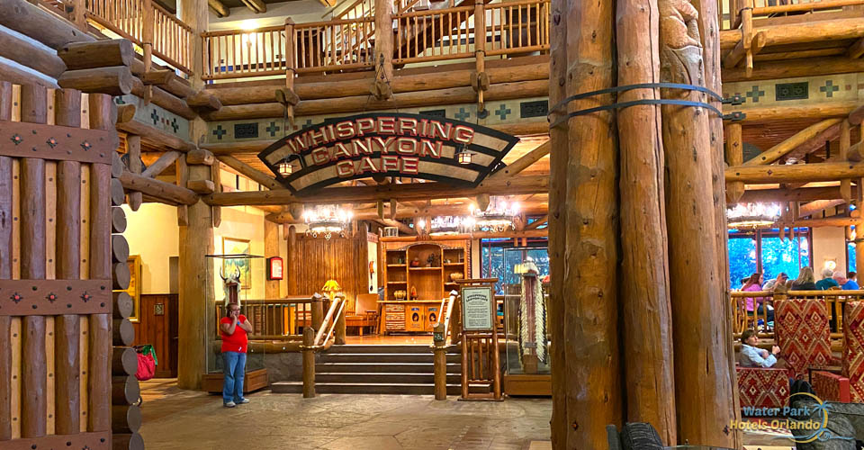 Whispering Pines Cafe entrance at the Disney Wilderness Lodge Resort 600