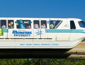 Monorail at Walt Disney World Sporting Monsters University Graphics