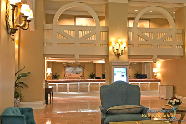 Check-in counter at the Disney Yacht Club Resort 600