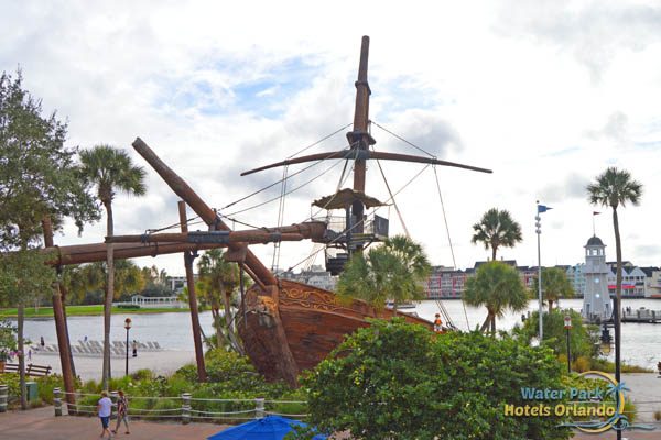 Shipwreck on the beach water slide at the Stormalong Bay water park Disney Yacht Club Resort 600