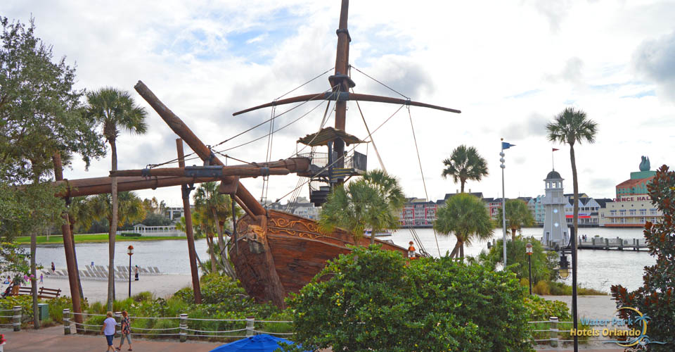 Shipwreck on the beach water slide at the Stormalong Bay water park Disney Yacht Club Resort 960