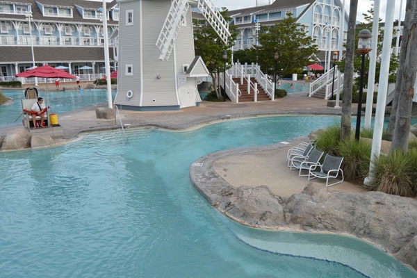 Easy flowing river connecting the pools at the Disney Yacht Club