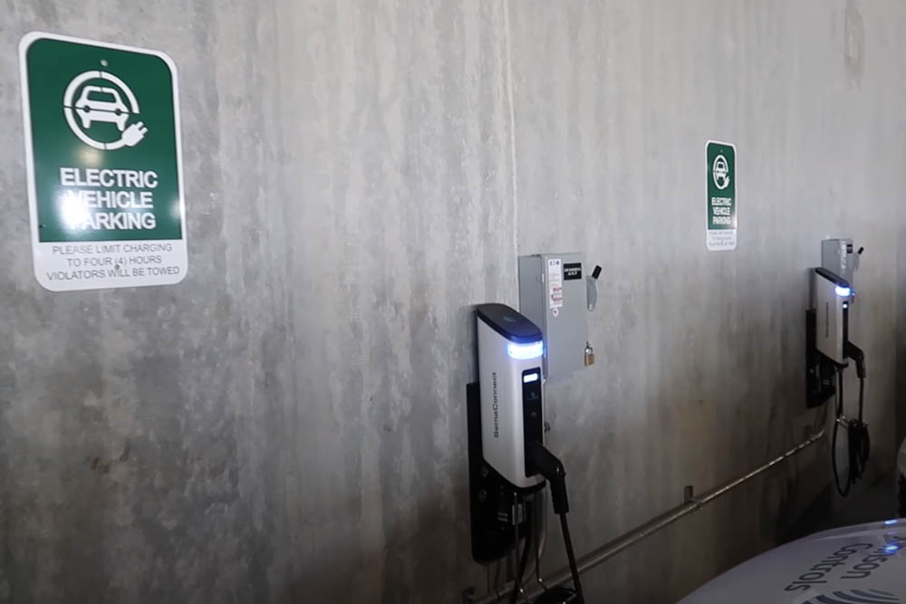 AV Vehichle Charging stations in the parking garage at the Universal Endless Summer Resort Surfside Inn and Suites 1000