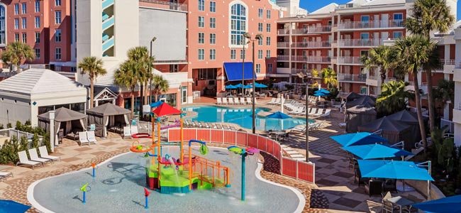 Embassy Suites Lake Buena Vista Orlando kids splash pad with indoor outdoor heated pool