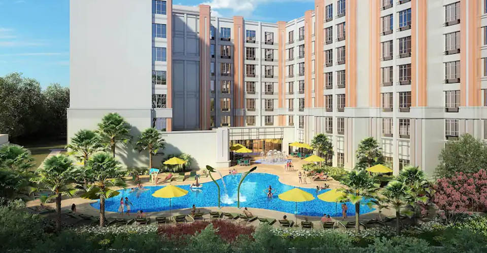 Family pool from above at the Fairfield Inn and Suites Flamingo Crossing 960