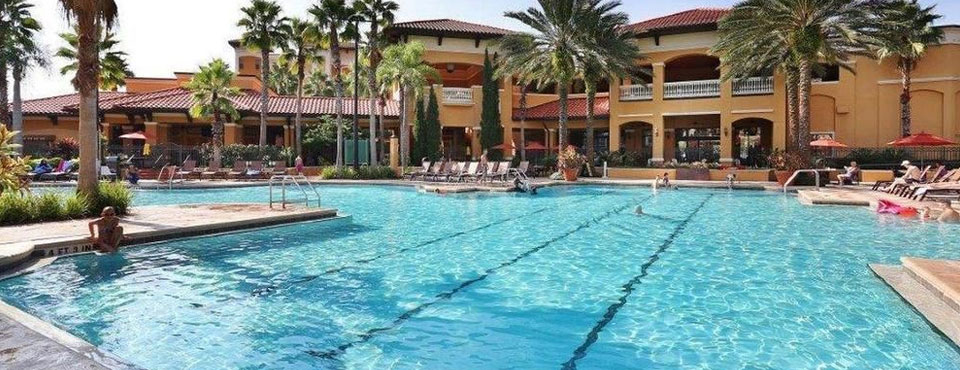 Lap Pool with multiple lanes in the Grand Pool at the Floridays Resort in Orlando Florida