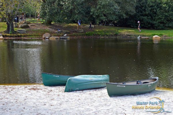 Canoes on the beach at the Disney Fort Wilderness Campground 600