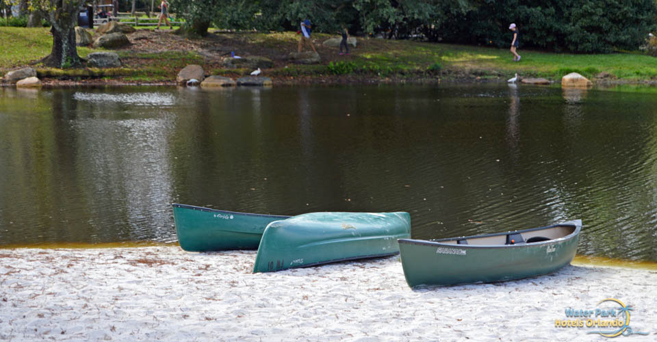 Canoes on the beach at the Disney Fort Wilderness Campground 960