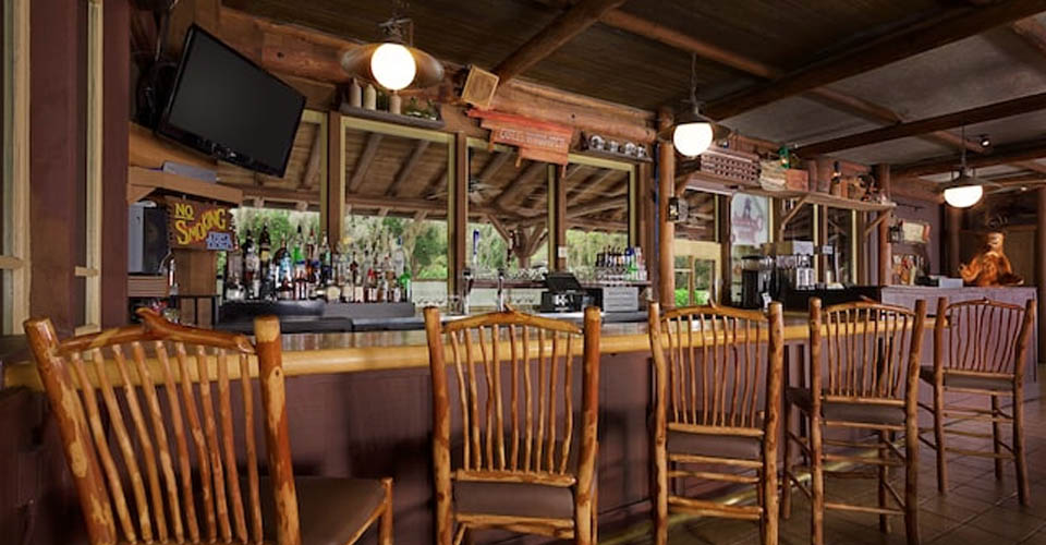 Bar area at Crockett's Tavern at Disney Fort Wilderness Campground
