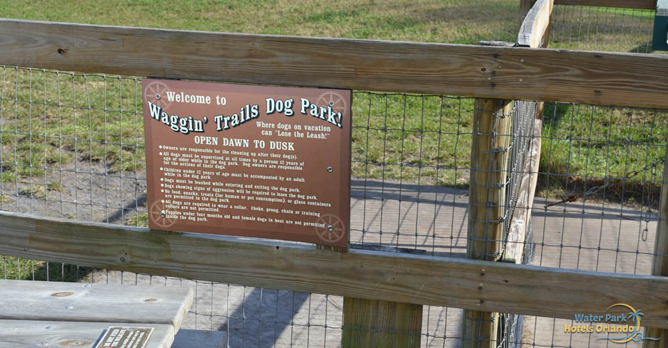 Entrance Sign to the at the Waggin' Trails Dog Park Disney Fort Wilderness Campground 960