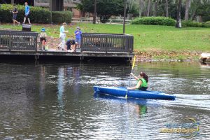 Girl kayaking on the river at the Disney Fort Wilderness Campground 600