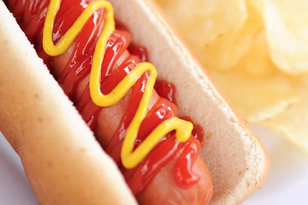 Hot Dog with mustard and Ketchup