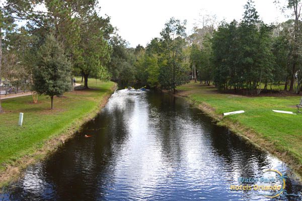 Long stream view of kayakers at the Disney Fort Wilderness Campground 600