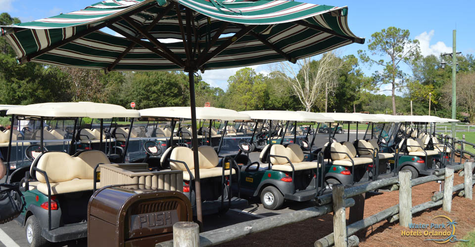 Line of Golf Carts at the Rental area in Disney Fort Wilderness Campground 960