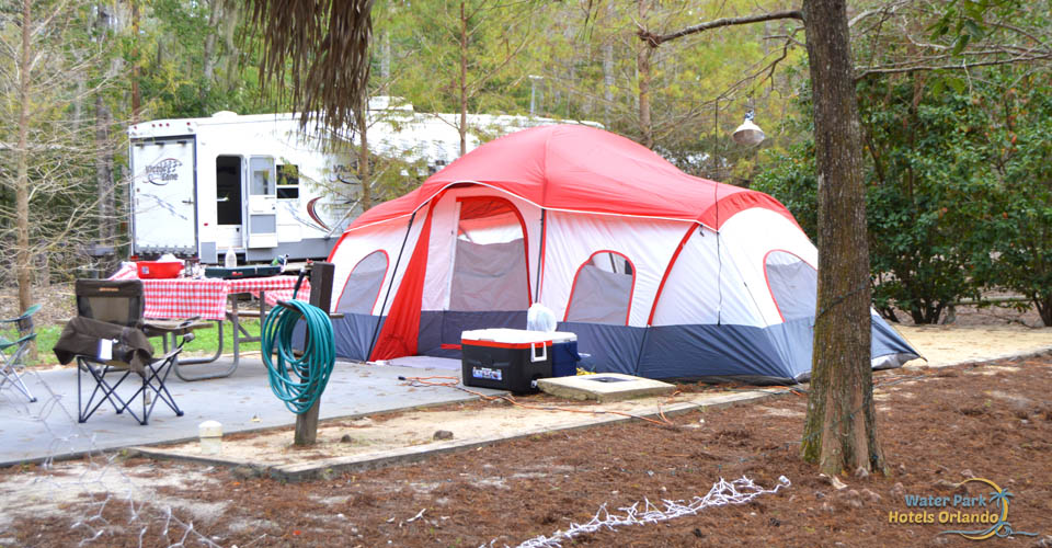 Camping tent sites with electricity