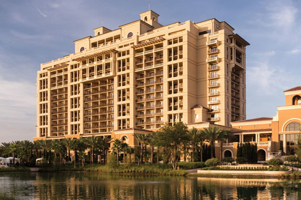 View of the Four Seasons Orlando Hotel in Disney World from the Lake
