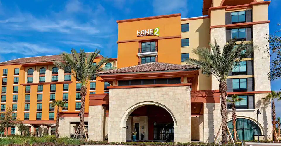 Front entrance to the Home2 Suites in Flamingo Crossing a Hilton Hotel 960