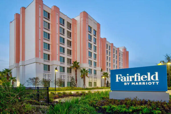 Front lawn with sign at the Fairfield Inn and Suites Flamingo Crossing 1000